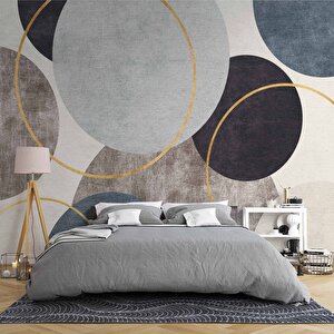 Yuvarlak Geometri Halı Desenli Duvar Kağıdı - Dkm875005 225x200 cm