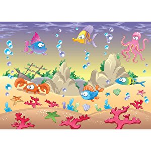 Balıklar Su Altı Dünyası Çocuk Duvar Duvar Kağıdı Baskı - Dkm382081