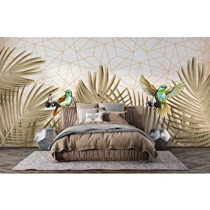Kuş Ve Palmiye Temalı Duvar Kağıdı Baskı - Dkm-010_40640 550x300 cm
