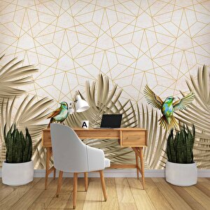 Kuş Ve Palmiye Temalı Duvar Kağıdı Baskı - Dkm-010_53612