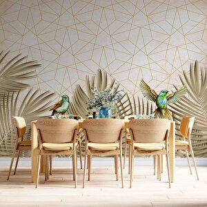 Kuş Ve Palmiye Temalı Duvar Kağıdı Baskı - Dkm-010_53612