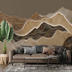 3 Boyutlu Parametrik Çöl Desenli Duvar Kağıdı Baskı - Dkm099011 375x200 cm