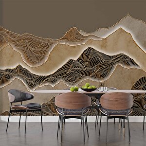3 Boyutlu Parametrik Çöl Desenli Duvar Kağıdı Baskı - Dkm099011