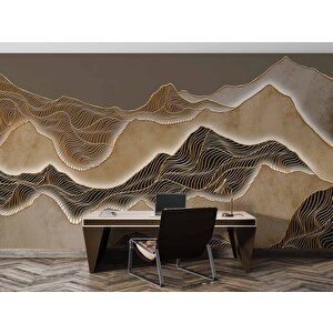 3 Boyutlu Parametrik Çöl Desenli Duvar Kağıdı Baskı - Dkm099007