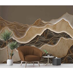 3 Boyutlu Parametrik Çöl Desenli Duvar Kağıdı Baskı - Dkm099007