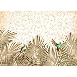 Kuş Ve Palmiye Temalı Duvar Kağıdı Baskı - Dkm-010_2231