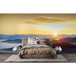 Dağ Gündoğumu Manzaralı Duvar Kağıdı Baskı - Dkm239089 225x300 cm