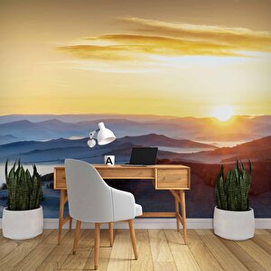 Dağ Gündoğumu Manzaralı Duvar Kağıdı Baskı - Dkm239075