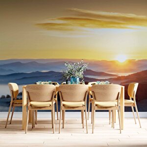 Dağ Gündoğumu Manzaralı Duvar Kağıdı Baskı - Dkm239098