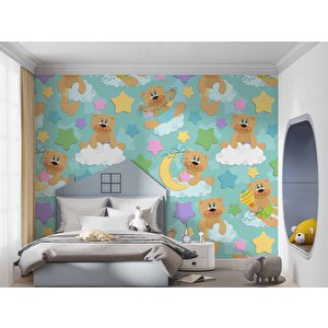 Ayıcık-bulut Duvar Kağıdı Baskı - Dkm364072 325x280 cm
