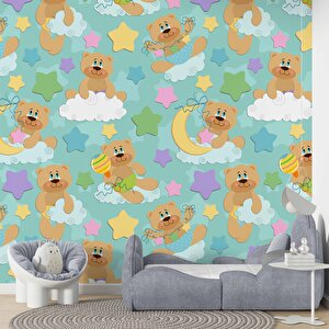 Ayıcık-bulut Duvar Kağıdı Baskı - Dkm364086 100x300 cm