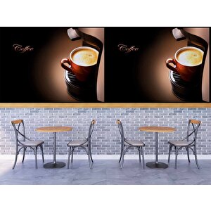 Kahve Makineli Cafe Duvar Kağıdı Baskı - Dkm287049