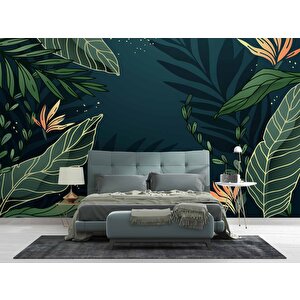Yaprak Desenli Duvar Kağıdı Baskı - Dkm555009 325x200 cm