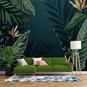 Yaprak Desenli Duvar Kağıdı Baskı - Dkm555076 425x280 cm