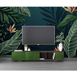 Yaprak Desenli Duvar Kağıdı Baskı - Dkm555076 425x280 cm