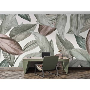 Soft Yeşil Yaprak Desenli Duvar Kağıdı - Dkm477023