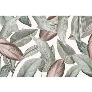 Soft Yeşil Yaprak Desenli Duvar Kağıdı - Dkm477011