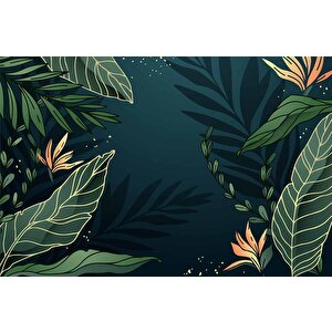 Yaprak Desenli Duvar Kağıdı Baskı - Dkm555096