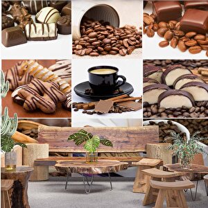 Kahve & Atıştırmalık Cafe Duvar Kağıdı Baskı - Dkm300014
