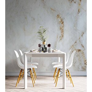 3 Boyutlu Beyaz Altın Mermer Temalı Duvar Kağıdı - Dkm658089