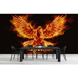 Alevli Anka Kusu Temalı Duvar Kağıdı - Dkm857118