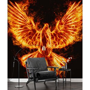 Alevli Anka Kusu Temalı Duvar Kağıdı - Dkm857118