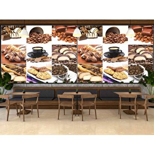 Kahve & Atıştırmalık Cafe Duvar Kağıdı Baskı - Dkm300043 900x240 cm