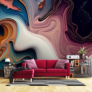 Karışık Boya Desenli Duvar Kağıdı Baskı - Dkm106001 100x100 cm