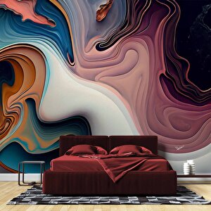 Karışık Boya Desenli Duvar Kağıdı Baskı - Dkm106001 100x100 cm