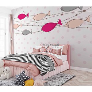 Balıklı Çocuk Odası Duvar Kağıdı Baskı - Dkm387084 800x280 cm
