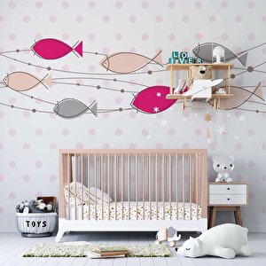 Balıklı Çocuk Odası Duvar Kağıdı Baskı - Dkm387108 150x315 cm