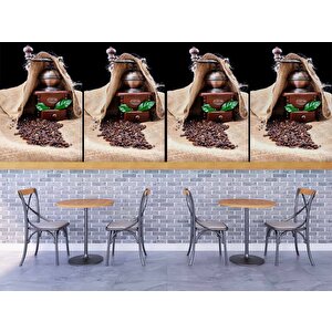 Kahve Öğütme Makinesi Cafe Duvar Kağıdı Baskı - Dkm297097