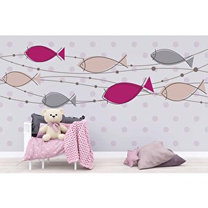 Balıklı Çocuk Odası Duvar Kağıdı Baskı - Dkm387088