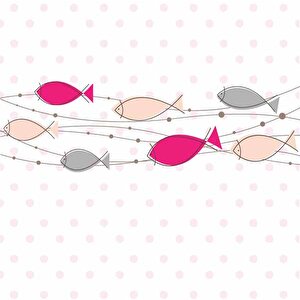 Balıklı Çocuk Odası Duvar Kağıdı Baskı - Dkm387088