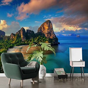 Dağ Ve Deniz Manzaralı Duvar Kağıdı - Dkm996038