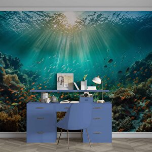 Su Altı Balıklı Duvar Kağıdı Baskı - Dkm233023