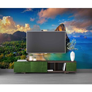 Dağ Ve Deniz Manzaralı Duvar Kağıdı - Dkm996087 150x300 cm