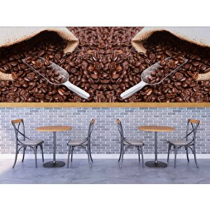 Kahve Çekirdeği Cafe Duvar Kağıdı Baskı - Dkm259032