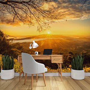 Dağ Manzaralı Gündoğumu Duvar Kağıdı Baskı - Dkm230032