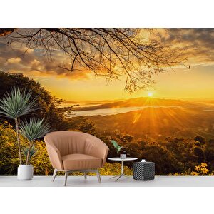 Dağ Manzaralı Gündoğumu Duvar Kağıdı Baskı - Dkm230032