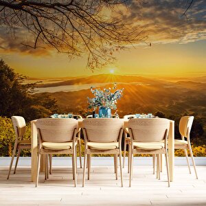 Dağ Manzaralı Gündoğumu Duvar Kağıdı Baskı - Dkm230124