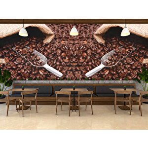 Kahve Çekirdeği Cafe Duvar Kağıdı Baskı - Dkm259071 300x280 cm