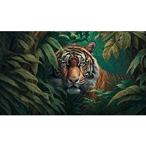 Kaplan Ve Yaprak Temalı Duvar Kağıdı - Dkm618048