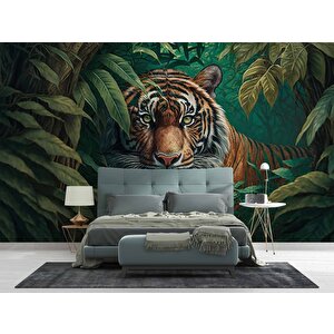 Kaplan Ve Yaprak Temalı Duvar Kağıdı - Dkm618005 225x200 cm