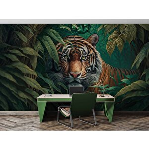 Kaplan Ve Yaprak Temalı Duvar Kağıdı - Dkm618005 225x200 cm