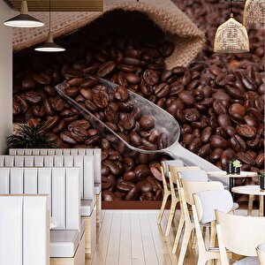 Kahve Çekirdeği Cafe Duvar Kağıdı Baskı - Dkm259019 600x200 cm