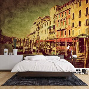 Nostalji İtalya Venedik Manzaralı Duvar Kağıdı - Dkb947020 700x200 cm