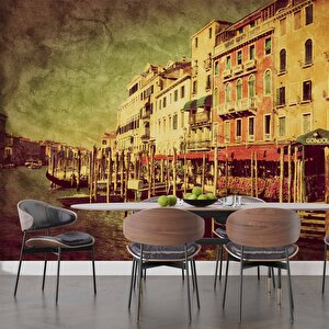 Nostalji İtalya Venedik Manzaralı Duvar Kağıdı - Dkb947046