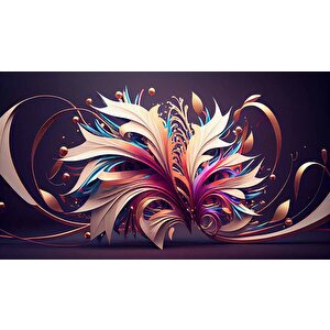 3 Boyutlu Mor Kurdale Çizim Desenli Duvar Kağıdı - Dkm823087