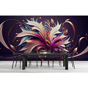 3 Boyutlu Mor Kurdale Çizim Desenli Duvar Kağıdı - Dkm823048